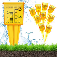 10Pcs สีเหลืองสดใสโปร่งใส Rain Gauge Reusable Garden Water Gauge เครื่องมือวัดน้ำกลางแจ้ง Rain Gauge สำหรับ Lawn