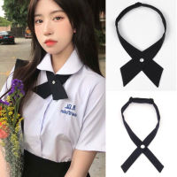 คอซอง โบว์ไขว้ โบว์นักเรียน ชุดนักเรียน คอซองนักเรียน Cross Bow Tie Women Student Uniform Solid Adjustable Tie Shirt Girls Clothing Accessories