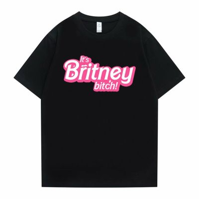 เสื้อยืดโอเวอร์ไซส์สินค้าใหม่เทรนด์ขายดี Sunfiz HJN Britney Spears T Shirt Its Britney, ! เสื้อยืดผ้าฝ้ายผู้ชายแขนสั้นแ