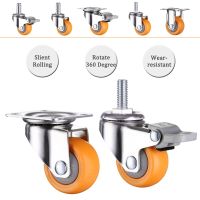 1/1.25/1.5/2 Inch Orange Swivel Caster Wheels Nylon Wheel No Noise Wheel Heavy Duty Caster With 360 Degree Top Plate And Bearing Furniture Protectors