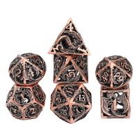 7Pcs Mini Hollow Metal Dice Set Hollow Out Polyhedral Dice Set for Role Playing Game