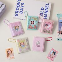 3 Inch Photo Album Keychain 16 Pockets Small Photos Book Photocard Holder Cartoon Hollow Albums