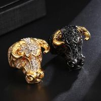 High Quality Classic Punk Metal Animal Gold Color Bull Ring Fashion Domineering Men 39;s Rock Hip Hop Jewelry