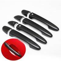 8Pcs Carbon Fiber Chrome Car Door Handle Frame Panel Cover Trim ABS Sticker Styling Decor For Mazda 2 Demio 3 6 CX3 CX5 CX8 CX9