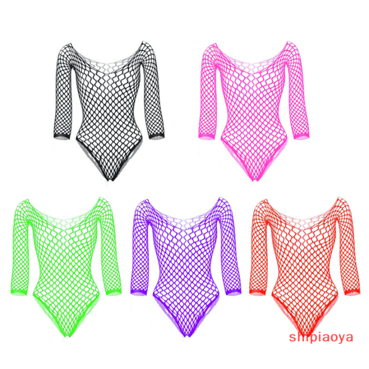 shipiaoya-ชุดจั๊มสูทตาข่ายสำหรับชุดรัดรูปเซ็กซี่ผู้หญิงชุดนอนตาข่ายเซ็กซี่ชุดบอดี้สูทซีทรู