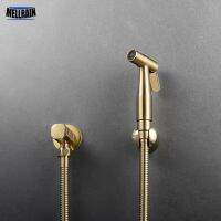 Bathroom Toilet Bidet Tap Kit. Brushed Gold Wall Mounted Bidet Sprayer Shower With Shut-Off Valve Black , Rose Gold Shattf