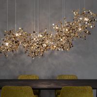 【YD】 Chandelier Gold/Chrome Bedroom Restaurant Lighting Hanging Fixtures Dining Room Bar Lamp