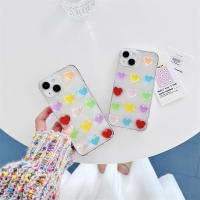 คู่รัก3D การ์ตูนน่ารักหลากลายหัวใจสำหรับ IPhone 14 13 12 11 Pro Max สำหรับเคสโทรศัพท์แฟชั่นความคิดสร้างสรรค์