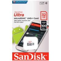 SanDisk MicroSDHC Ultra Class10 Memory Card ขนาดความจุ 32GB ความเร็ว 100MB/S (SDSQUNR_032G_GN3MN)