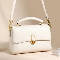 Elegant Women Shoulder Bag Genuine leather Handbag Simple Soft Cowhide Leather Buckle Crossbody Bags Casual Messenger Bags