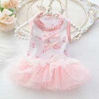 Lace Wedding Dress Pet Dog Clothes Suspender Skirt Clothing Dogs Super Small Cute Chihuahua Print Summer Pink Girl Mascotas Dresses