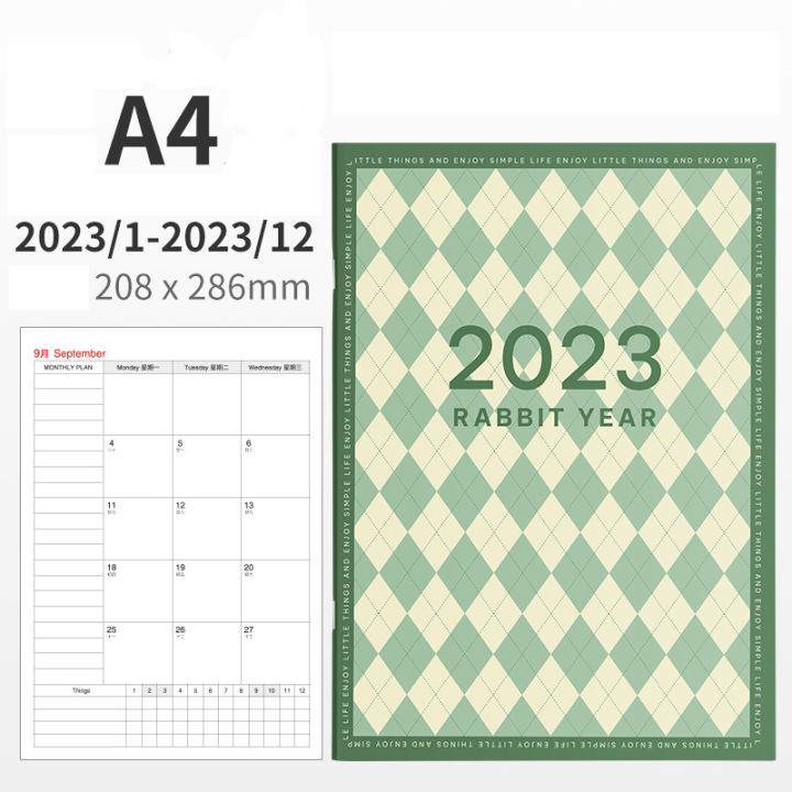 2023วาระวางแผน-a4แผนรายเดือนไดอารี่โน๊ตบุ๊คและวารสารปฏิทินรายเดือน-notepad-โรงเรียนสำนักงาน-s-ketchbook