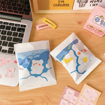 20pcs Cute Cartoon Cloud Bear Kraft Paper Bags Gift Paper Candy Bags Jewellery Pouches Party Gift Bags Wrapping Supplies