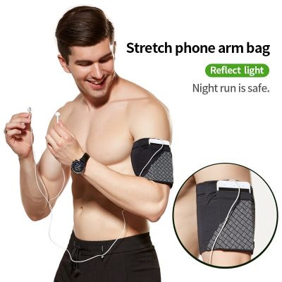 Tas pergelangan tangan ponsel pria dan wanita tas lengan ponsel elastis untuk perjalanan olahraga kebugaran luar ruangan