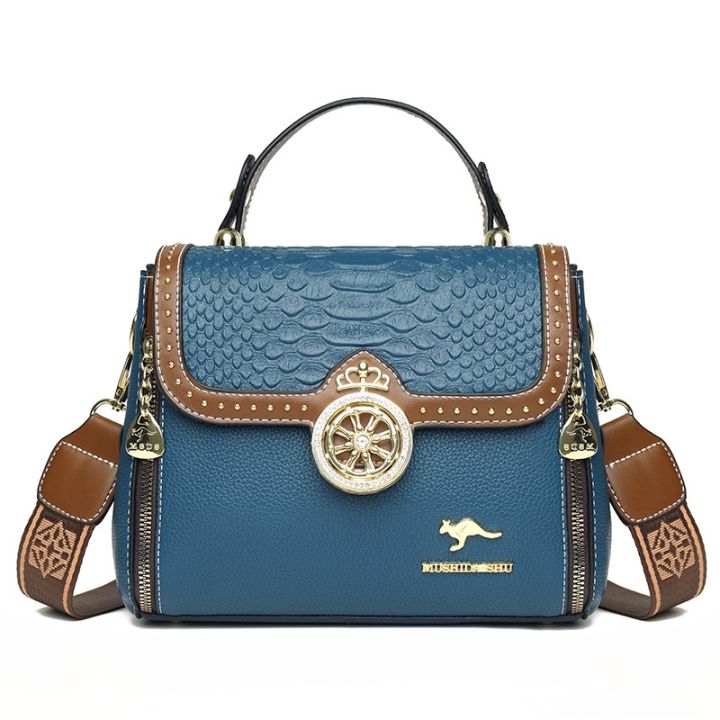 handbag-branded-กระเป๋าmessengerผู้หญิง-2023-ใหม่เนื้อตรงทั้งหมดกระเป๋าสี่เหลี่ยมเล็กสีตีกระเป๋าสตรีกระเป๋าสะพายแบบพกพาแม่วัยกลางคนรุ่นกระเป๋า
