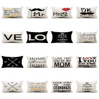 hot！【DT】♞℗⊙  Cushion Cover 30x50cm Lovers Print Pillowcover Throw Pillows Sofa Pillowcase