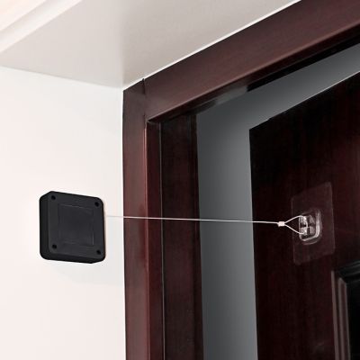 ▩☂ Door Closer Automatic Door Closer Free Punch Household Simple Buffer Door Close Artifact Pull Rope Closed Sliding Door Mute