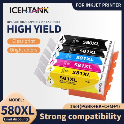 Icehtank Pgi-580 Cli-581 Compatible Ink Cartridge For Canon PGI580 CLI581 Pixma TR7550 TR8550 TS6150 TS6151 TS6350 TS705 TS6250