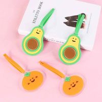 【DT】 hot  New Travel Accessories Cute Avocado Orange Luggage Tag Women Portable Silicon Label Suitcase ID Address Holder Baggage Boarding