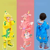 【CW】 1pcs Children Thicken Raincoat Waterproof Rainwear Kids 3D Solid Printing Rain Coat Jacket Cartoon Animal Poncho For Girls Boys