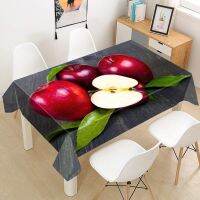 JJJG Fruit Apple Tablecloth Oxford Fabric Square/Rectangular Dust-proof Table Cover for Party Home Decor TV Covers Fitted