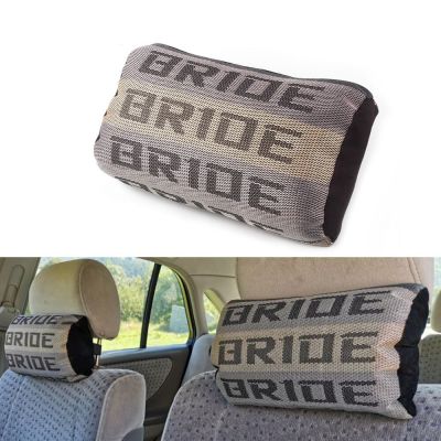 JDM Style BRIDE Soft Car Pillow Seat Support Decor Headrest Backrest Seat Cushion Universal Car Neck Pillows BAG043