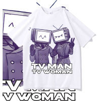 2023Newเสื้อยืด(พิมพ์ลาย)Skibidi Motif Toilet "TV MAN TV WOMAN"ราคาถูก