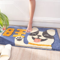 Cute Animal Bath Mat Non-slip Flocking Bathroom Door Mat Absorbent Foot Mat Super Soft Thick and Comfortable Bathroom Rug Carpet