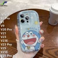 เคสป้องกันการตกแบบนิ่มใสของ JieFie สำหรับ VIVO S1 Pro / S1 / V20 Pro / V21 / V9 / V23 / V23E / V23 Pro / V25 / V25E / V25 Pro แฟชั่นคู่เคสโทรศัพท์การ์ตูนโดราเอมอนน่ารักฝาครอบโทรศัพท์คู่รัก