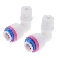 2Pcs Reverse Osmosis Water System Elbow Check Valve Quick Coupling Fitting 1/4 OD Hose 1/8BSP Male Thread Plastic Pipe Connector Pipe Fittings Accesso