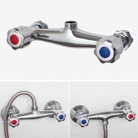 Bathroom Shower Mixer Valve Twin Outlet Valve Copper Hot And Cold Water Double-control Valve Faucet Accessories Showerheads