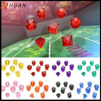 HUAN 7Pcs/Set หน้าหลายหน้า สำหรับ TRPG DND หลายแง่มุม ของเล่นเพื่อความบันเทิงยามว่าง อุปกรณ์เสริมเกม ชุดลูกเต๋า เกมกระดาน