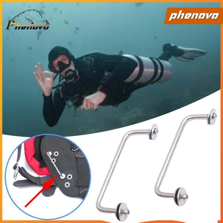 Phenovo 2Pieces Scuba Diving Buttplate Handle Dive Rail Hardware for ...