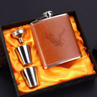 New Style Stainless Steel Hip Flask Set With 1 Funnel and 2 Cups Whiskey Wine Flagon Bottle Travel Drinkware For Gifts