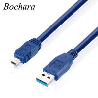 Bochara 1.5M USB 3.0 Type A Male to Mini 10 Pin Type B Male Data Cable Dual Shielding(Foil+Braided) Super Speed Toilet Covers