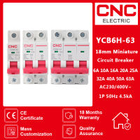 CNC YCB6H-63 1P/2P/3P เบรกเกอร์ขนาดเล็ก MCB Din Rail Mount ความสามารถในการทำลาย 6A/10A/16A/20A/25A/32A/40A/50A/63A-caicai store