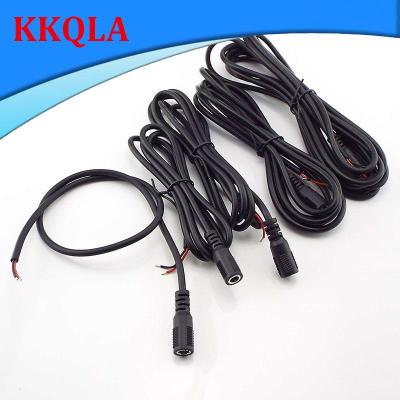 QKKQLA 5pcs 2pin DC Female Power Pigtail Cable 5.5x2.1mm Jack Cord Diy DC Connector For 12V CCTV Camera LED Strip Light