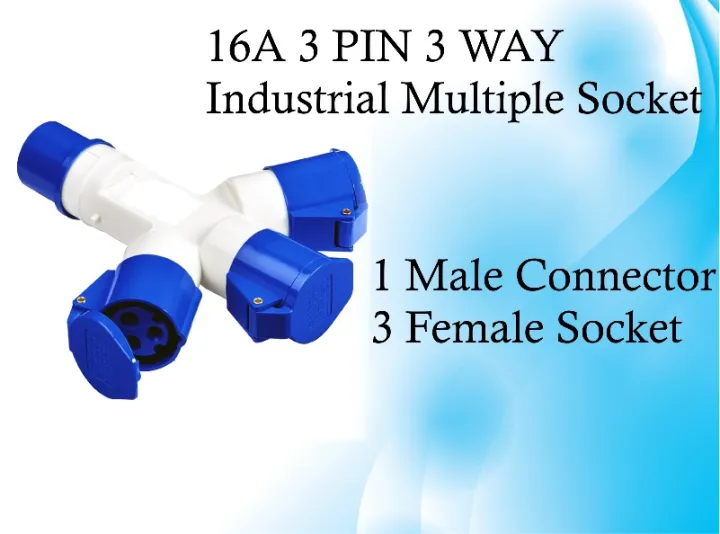 3 way industrial socket