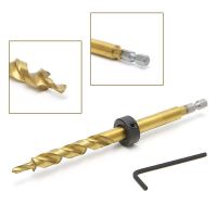 กล้องส่องทางไกล3/8 "Twist Step Drill Bit Hex Pocket Hole + Stop Collar Set For Kreg 9.5Mm Pocket Hole Jig Drill Set