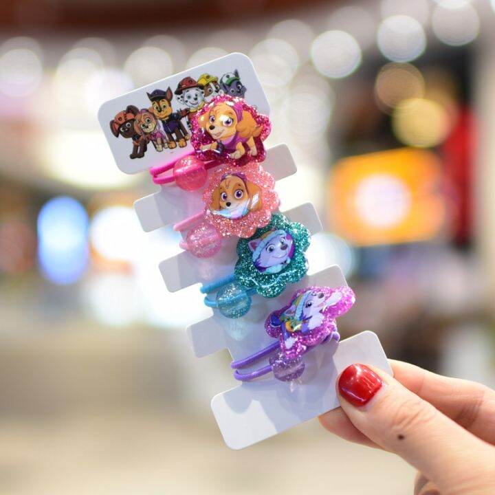 paw-patrol-girls-คลิปผม-barrettes-คลิปผมออกแบบการ์ตูน-hairpins-เด็กยางรัดผมหนังยางรัดผมสำหรับเด็กวัยหัดเดิน