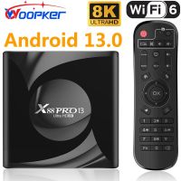 Woopker Android 13.0 TV Box X88 PRO 13 Smart 8K HD Set-Top Box Bluetooth 5.0 WIFI6 Upgrade RK3528 Media Player Voice Assistant Electrical Connectors