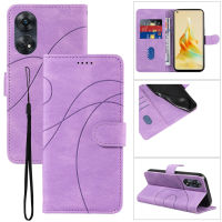 เคสโทรศัพท์ FAYANGRIES สำหรับ Reno8T OPPO (4G) เคสโทรศัพท์กระเป๋าสตางค์หนัง PU พับได้แข็งแกร่งหรูหราสีแถบตั้ง