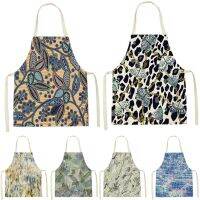 Geometry Style Aprons For Women Household Cleaning Pinafore  Funny Apron Plant Pattern Baking Accessories Home Custom Apron Bib