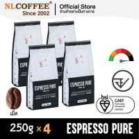 เมล็ดกาแฟคั่ว Espresso Pure by NLCOFFEE (250กรัม 4แพ็ค) กาแฟ โรบัสต้า100%