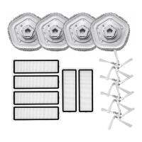 1เซ็ตแปรงด้านข้าง HEPA กรองซับผ้าด้านข้างแปรงอุปกรณ์ทดแทนสำหรับ Dreame Bot W10