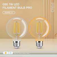 ไส้หลอดไฟ LED ซิกบี AC220V 3.0เส้นใย G95หลอดไฟโคมไฟ LED 7W E27โปรสำหรับตกแต่งห้องนั่งเล่นห้องนอนปาร์ตี้