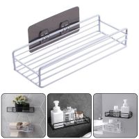 【HOT】♕  Wall Mounted Shelves Floating Shelf Shower Hanging Basket Shampoo Holder Accessories Seasoning Rack