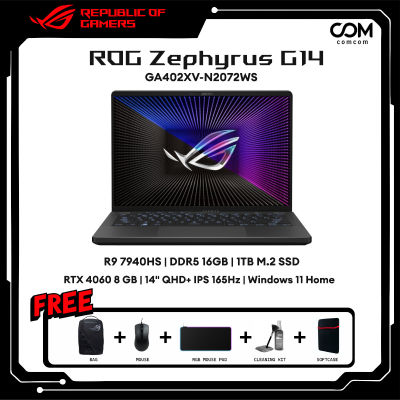 NOTEBOOK (โน้ตบุ๊ค) ASUS ROG ZEPHYRUS G14 GA402XV-N2072WS (ECLIPSE GRAY ANIME MARTRIX VERSION) BY COMCOM