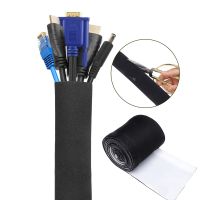 DIY Cable Management Sleeve Cuttable Braided Sleeves Cords Organizer Wire Hider Protector Flexible Neoprene for Office Computer