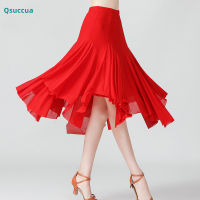 Qsuccua Large Swing Skirt Mesh Dance Skirt Ballroom Dance Practice Skirt Midi Skirt Dance Skirt